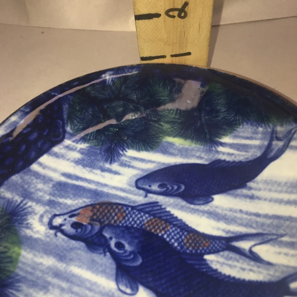 Vintage Toyo Japanese Koi Fish & Lotus 6
